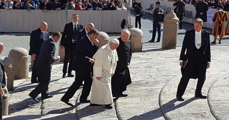 Pope Francis on steps