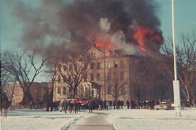 Kostka Hall Burning 50 Years Ago